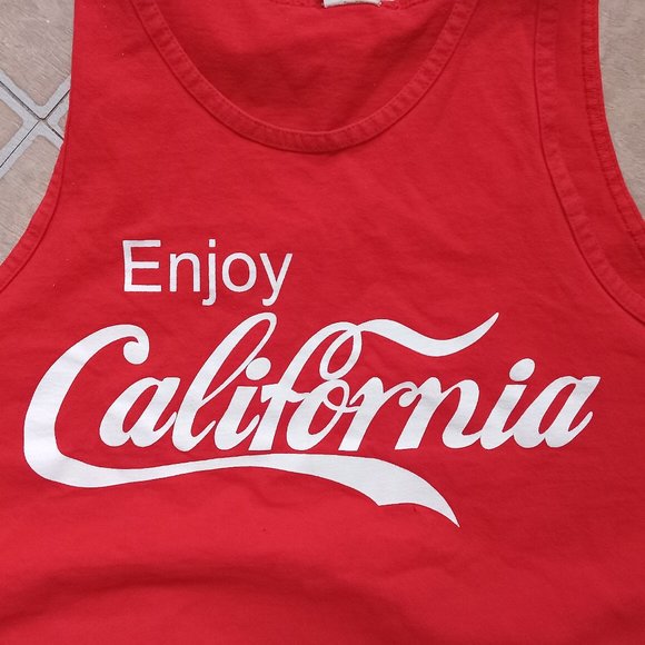 Alstyle Other - Alstyle red sleeveless that says Enjoy California on the front in Coke styl